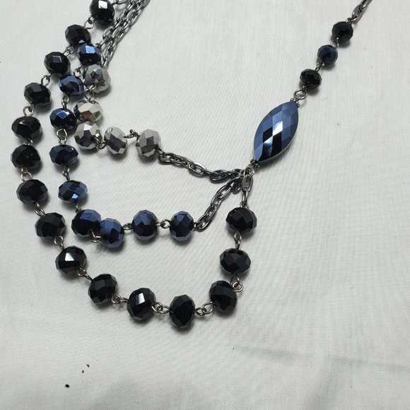 Hematite drusy triple layer necklace - Picture 6 of 7